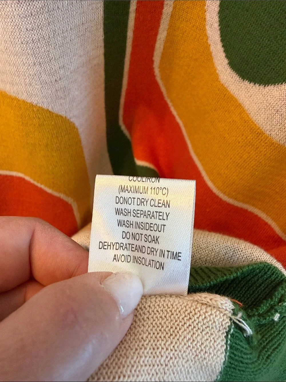 OXKNIT Retro Stripe Collared Knit Polo in Cream & Green - Picture 6 of 6